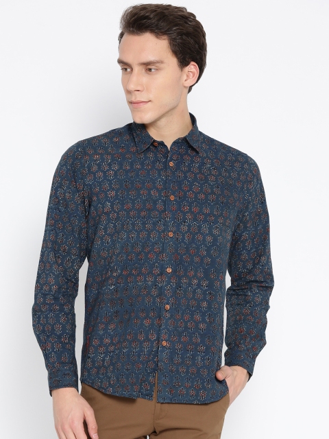 

Pepe Jeans Men Blue Printed Casual Shirt