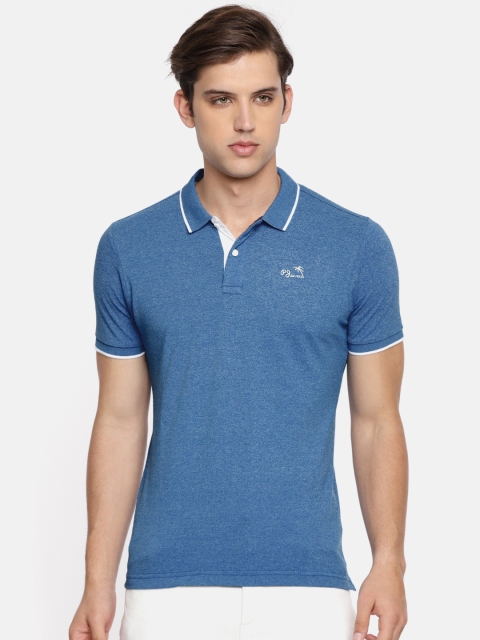 

Pepe Jeans Men Blue Solid Polo Collar T-shirt