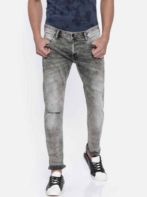 

Pepe Jeans Men Grey Slim Fit Low-Rise Mildly Distressed Jeans