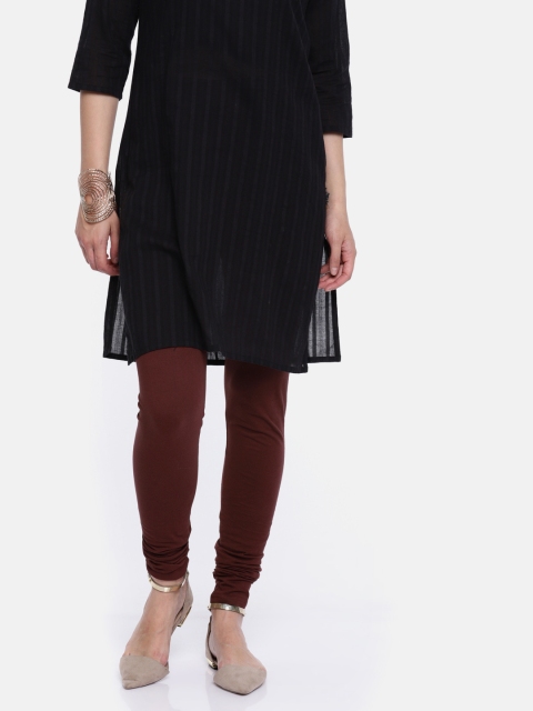 

Biba Women Burgundy Solid Churidar