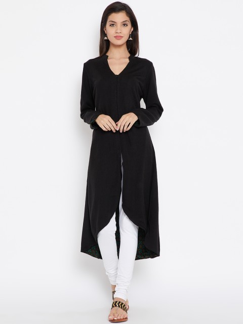

Biba Women Black Solid A-Line Kurta