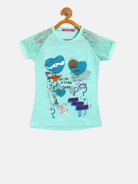 

Tweens by Monte Carlo Girls Blue Printed Top with Embellished Detail