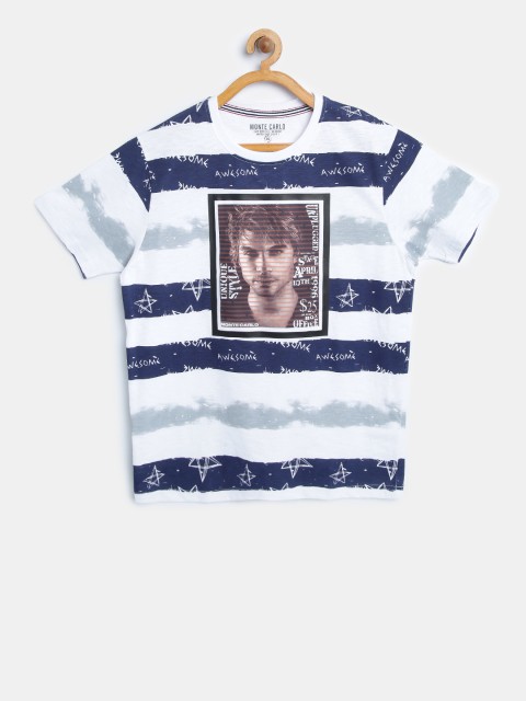 

Monte Carlo Boys White Printed Round Neck T-shirt
