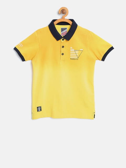 

Monte Carlo Boys Yellow Solid Polo Collar T-shirt