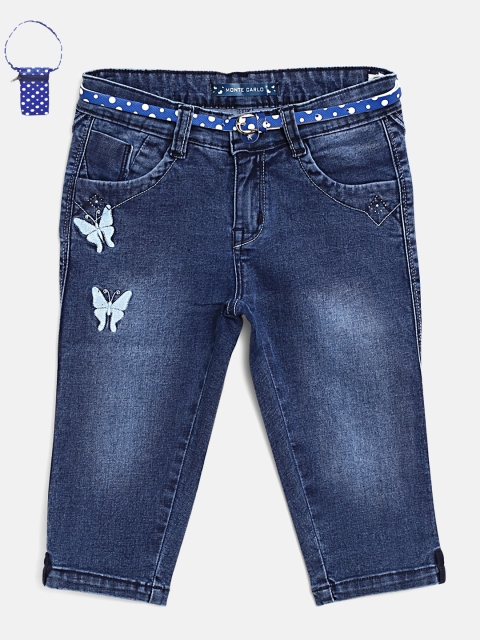 

Monte Carlo Girls Blue Washed Denim Capris