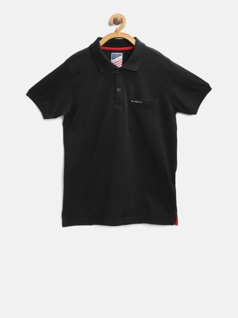 

Tweens by Monte Carlo Boys Black Solid Polo Collar T-shirt