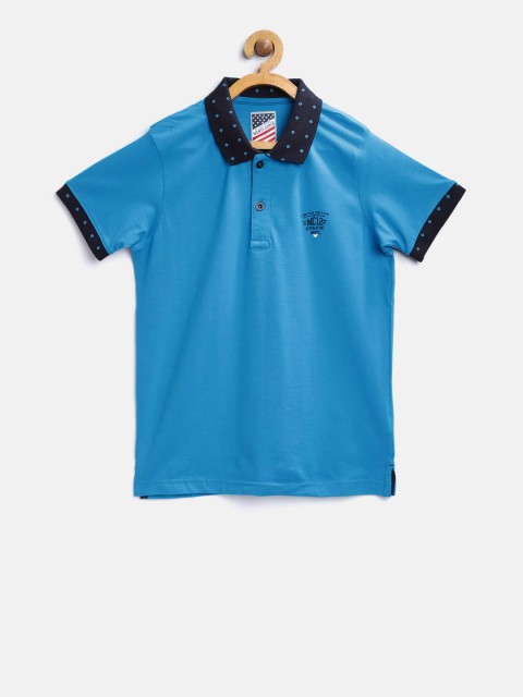 

Monte Carlo Boys Blue Solid Polo Collar T-shirt