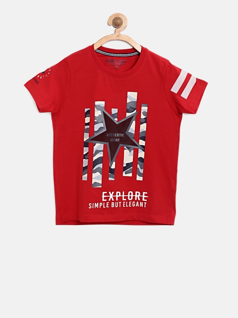 

Monte Carlo Boys Red Printed Round Neck T-shirt