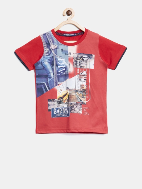 

Monte Carlo Boys Red Printed Round Neck T-shirt