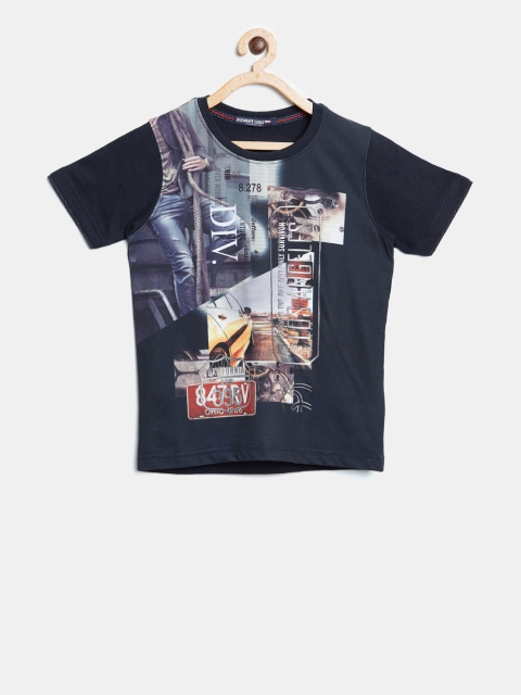

Monte Carlo Boys Navy Blue Printed Round Neck T-shirt