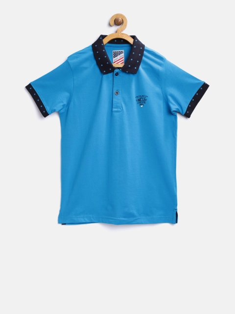 

Monte Carlo Boys Blue Solid Polo Collar T-shirt