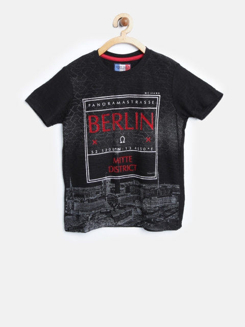 

Monte Carlo Boys Black Printed Round Neck T-shirt