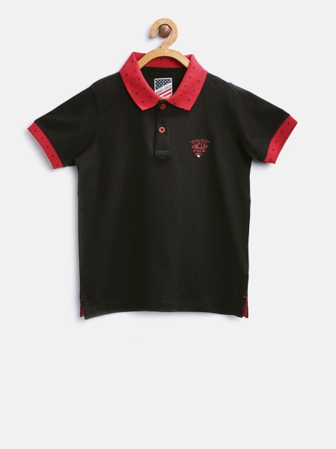 

Monte Carlo Boys Black Solid Polo Collar T-shirt