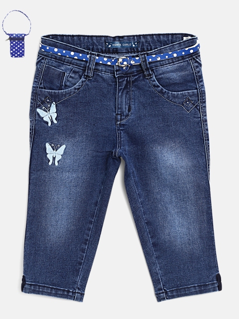 

Monte Carlo Girls Blue Solid Regular Fit Capris