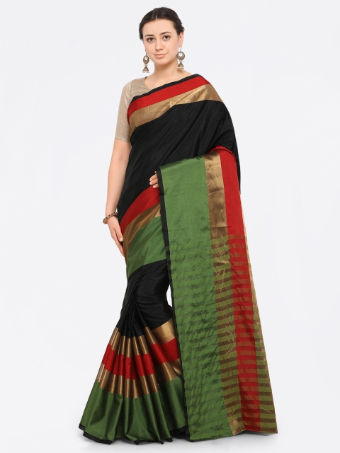 

Saree mall Black Silk Cotton Solid Banarasi Saree