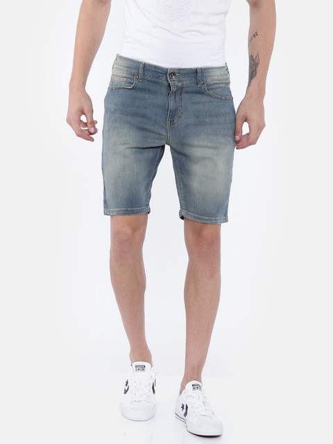 

Pepe Jeans Men Blue Solid Slim Fit Denim Shorts