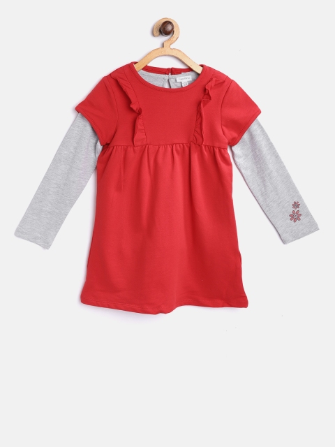 

OVS Girls Red Solid A-Line Dress