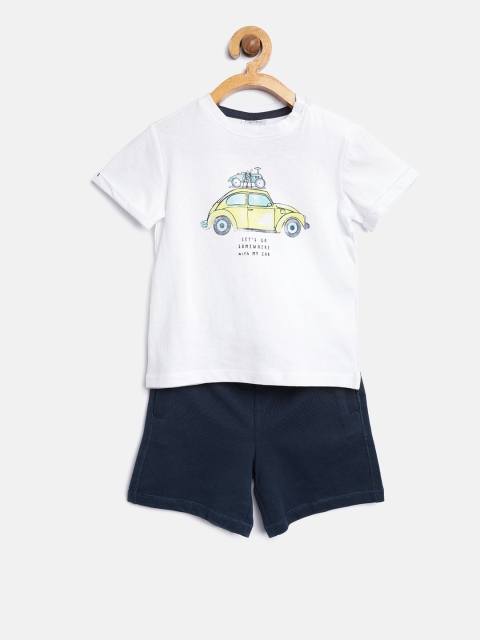 

OVS Boys White & Navy Printed T-shirt with Shorts