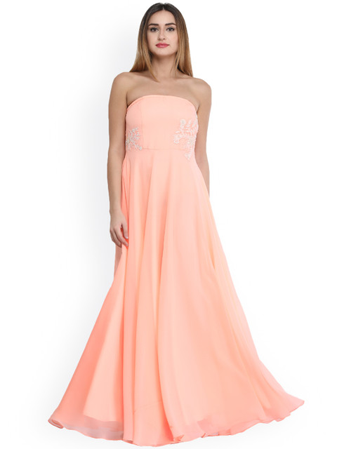 

MABISH by Sonal Jain Women Peach-Coloured Embellished Maxi Dress