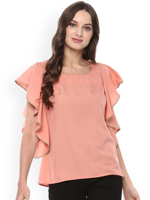 

MABISH by Sonal Jain Women Peach-Coloured Solid Top