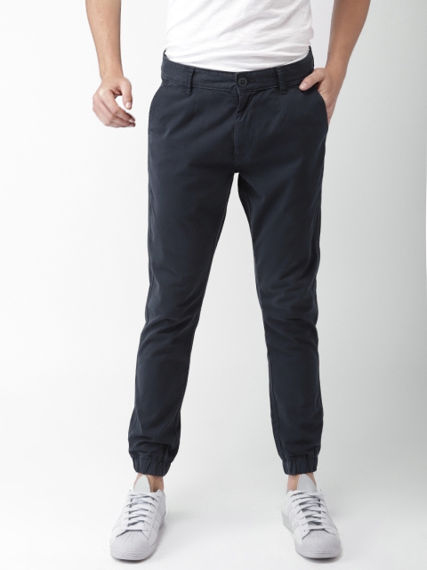 

Mast & Harbour Men Navy Blue Jogger Fit Solid Chinos