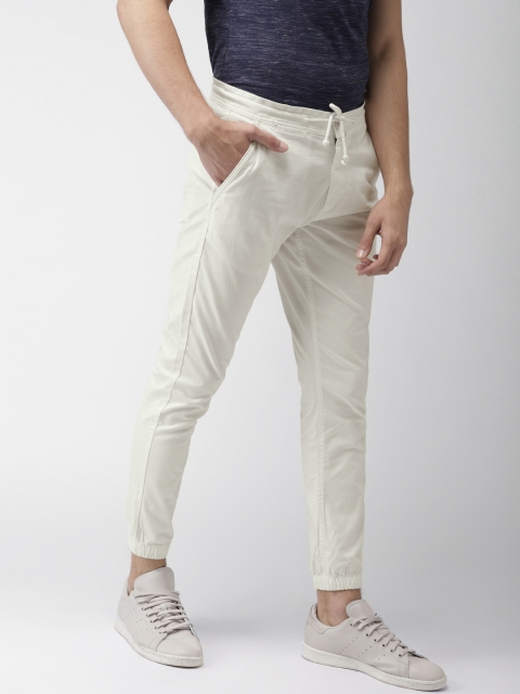 

Mast & Harbour Men White Solid Slim Fit Jogger