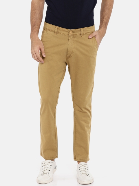 

Mast & Harbour Men Khaki Slim Fit Solid Chinos