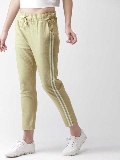 

Mast & Harbour Women Beige Regular Fit Solid Regular Trousers