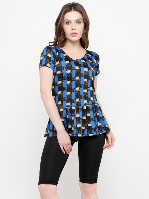 

N-Gal Women Black & Blue Printed Swimsuit