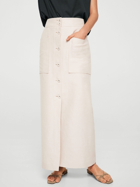 

MANGO Beige Maxi Skirt