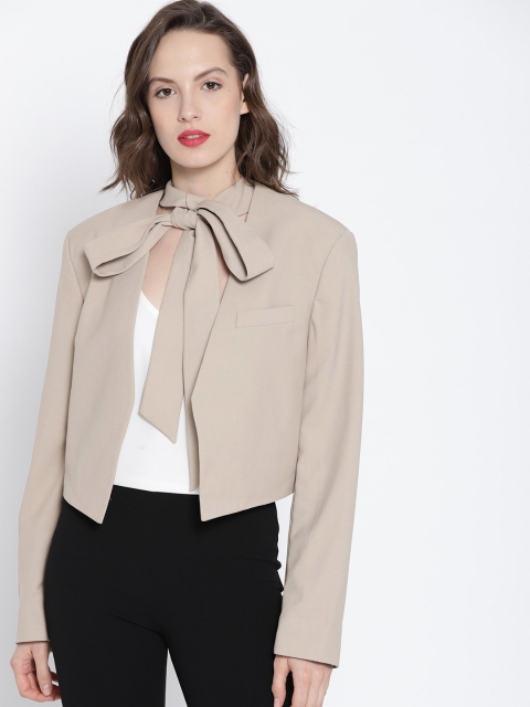 

MANGO Beige Front-Open Casual Blazer