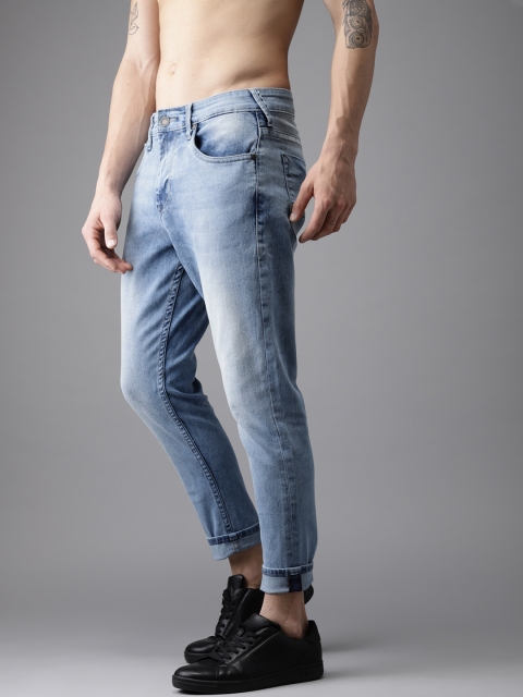 

Moda Rapido Men Blue Slim Fit Mid-Rise Clean Look Stretchable Cropped Jeans