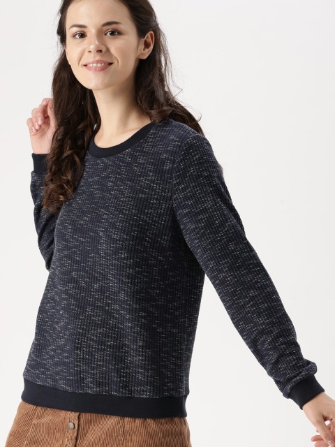 

DressBerry Women Navy Solid Sweatshirt, Navy blue