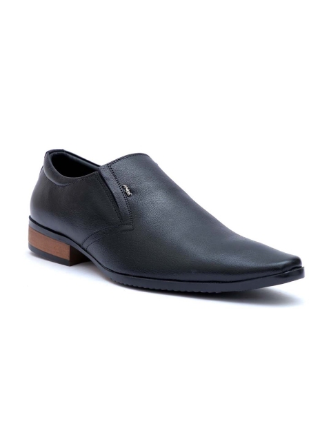 

Hitz Men Black Leather Formal Slip-On Shoes