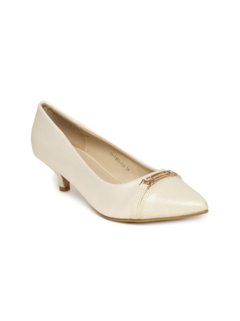 

Addons Women Cream-Coloured Solid Pumps