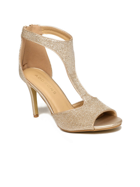 

Addons Women Gold-Toned Solid Sandals