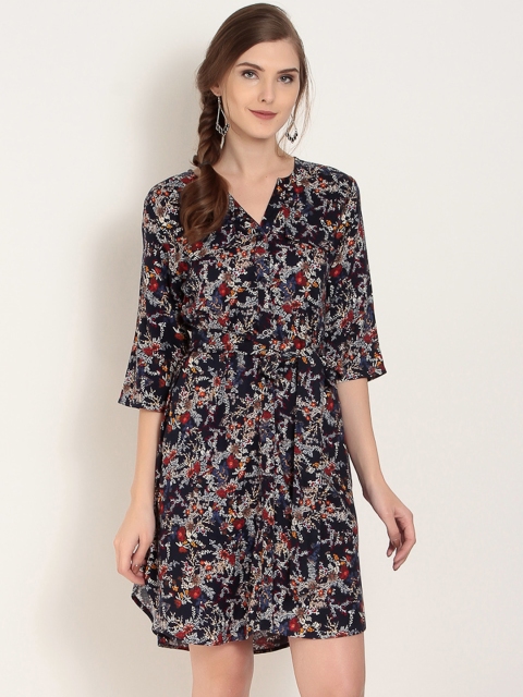 

Abiti Bella Women Navy Blue Printed Shirt Dress