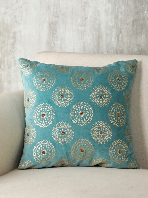 

Pure Home and Living Blue Single Floral Square Cushion Cover