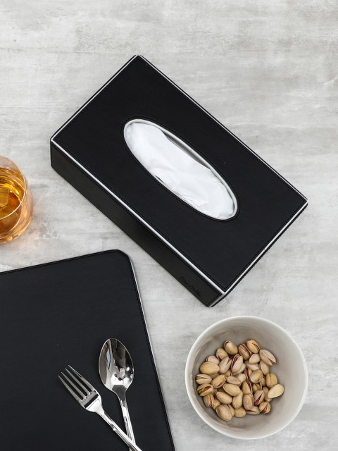

Pure Home and Living Unisex Black Solid Tissue Paper Box