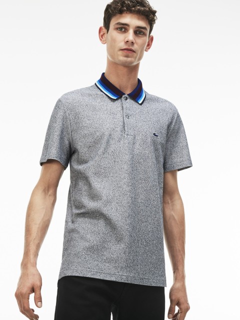

Lacoste Men Grey Melange Solid Polo Collar T-shirt