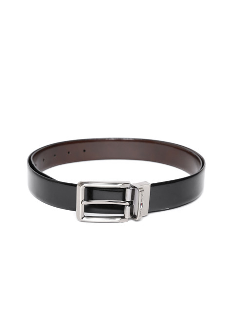 

Tommy Hilfiger Men Black & Coffee Brown Leather Solid Reversible Belt
