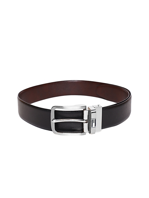 

Tommy Hilfiger Men Black & Brown Leather Solid Reversible Belt