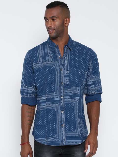 

United Colors of Benetton Blue Printed Casual Shirt