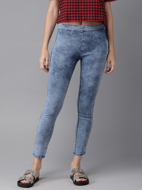 

HERE&NOW Women Blue Regular Fit Denim Cropped Tregging