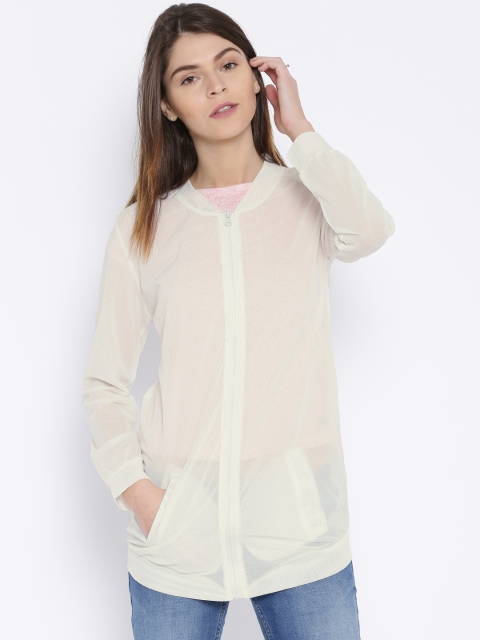 

Engross White Back Print Sheer Jacket