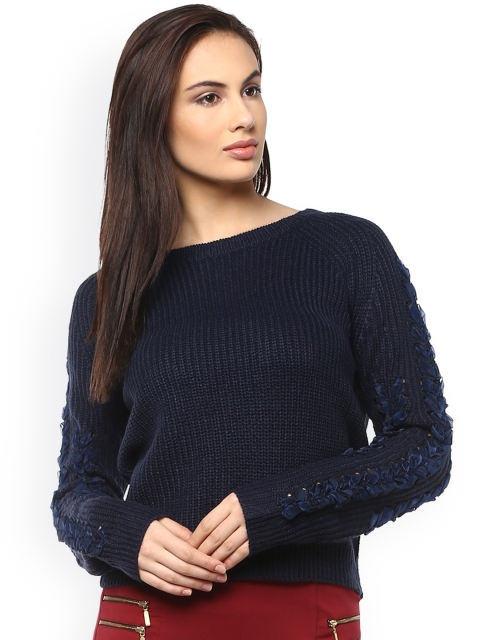 

Kazo Women Blue Solid Pullover