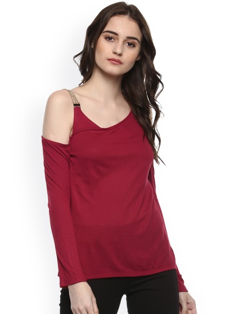 

Kazo Women Maroon Solid Top