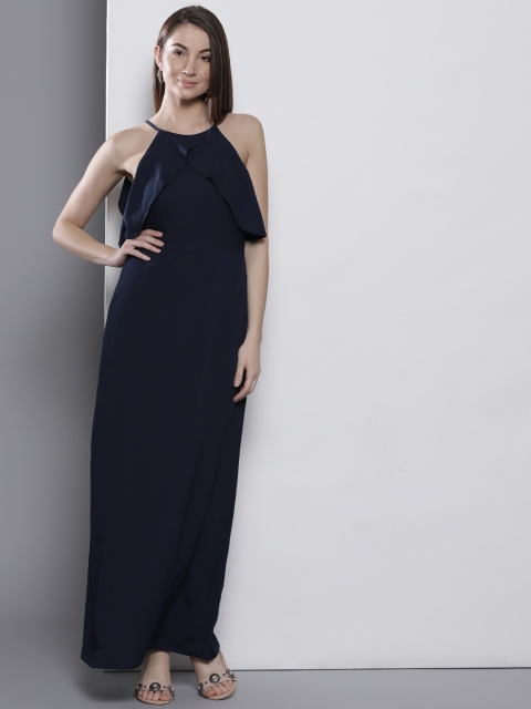

DOROTHY PERKINS Women Navy Solid Maxi Dress, Navy blue
