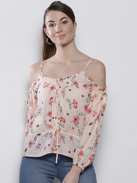 

DOROTHY PERKINS Women Pink Printed Bardot Top