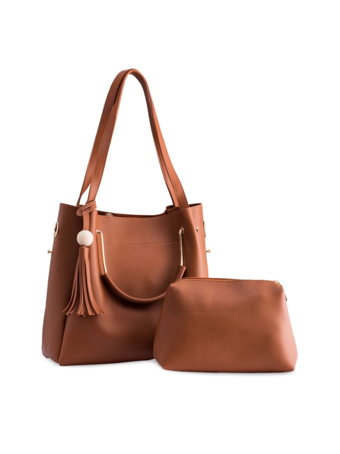 

LEGAL BRIBE Tan Solid Shoulder Bag